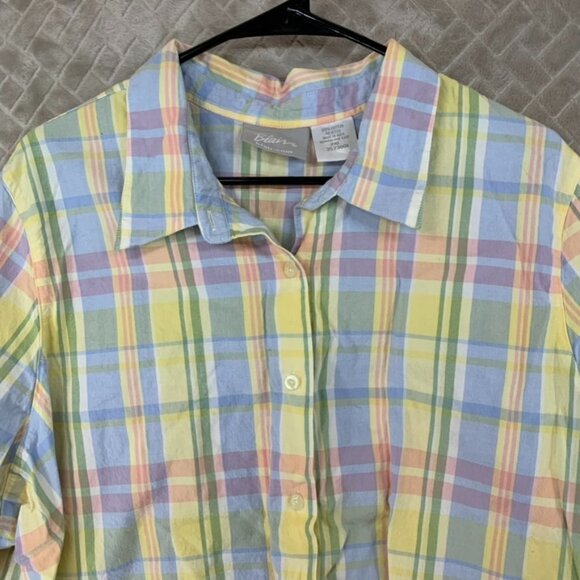 Blair Womens 2XL Dress Shirt Colorful Pastel Button Up Long Sleeve Collared - Picture 2 of 16